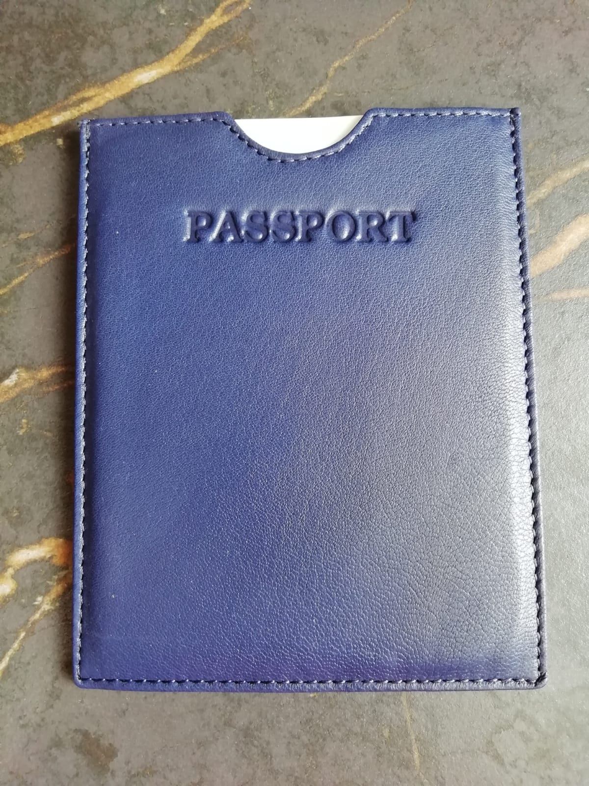 Navy Leather Passport Holder El Emporio de Zoe
