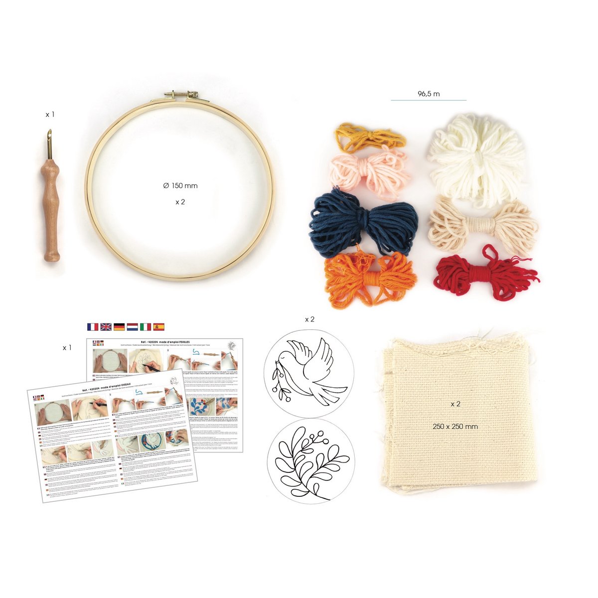 Graine Creative Punch Needle Craft 2 Hoops Diy Kit - El Emporio De Zoe