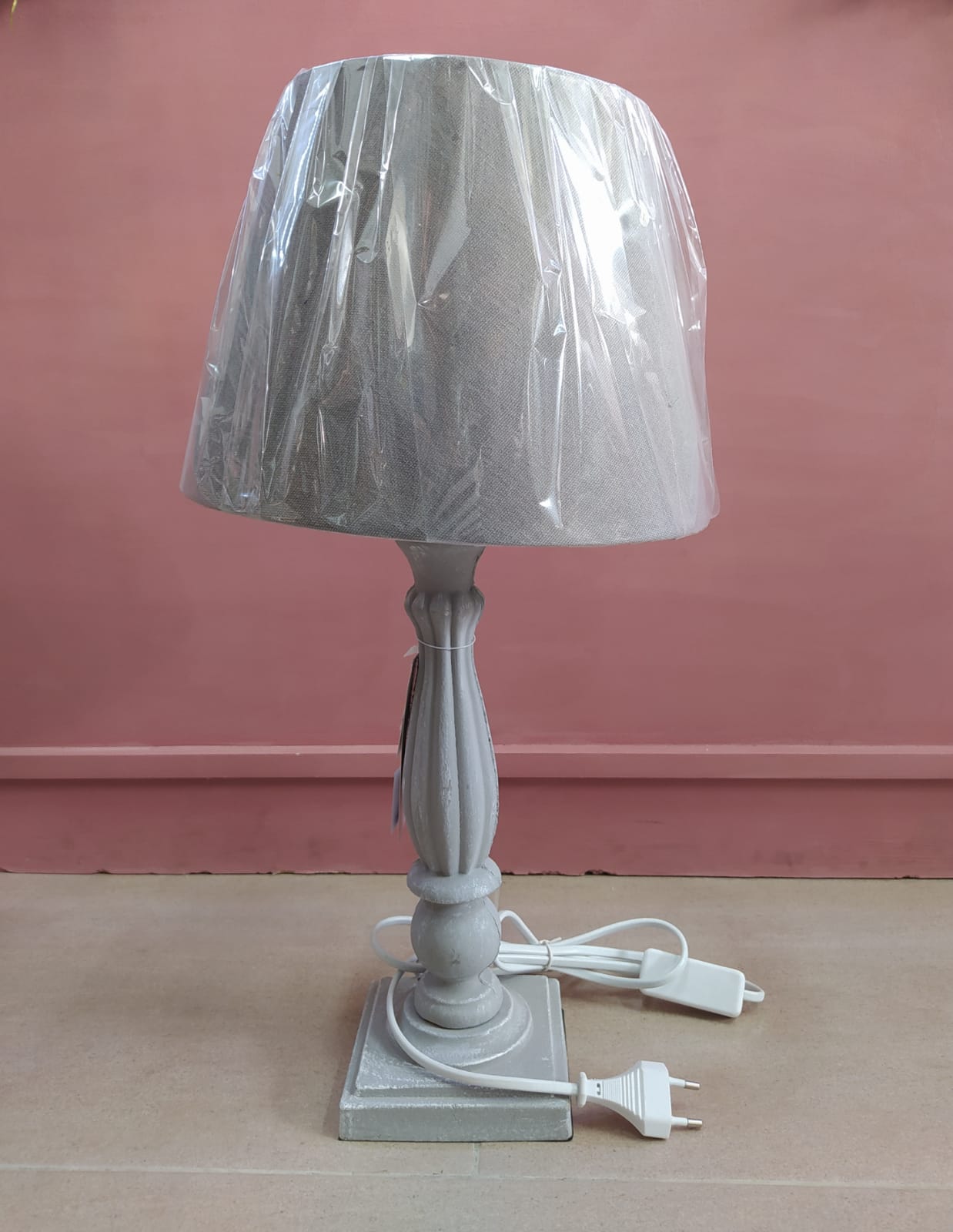 Grey Lamp With Stand And Shade El Emporio de Zoe