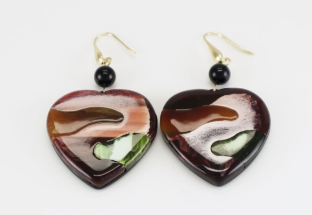 Acrylic Heart Earrings Choose Colour El Emporio de Zoe