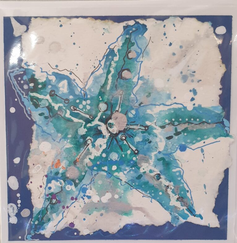 Hand Painted Greetings Card star fish