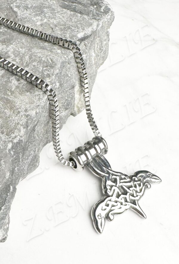 Men's Stainless Necklace with Celtic Wings
