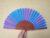 Pear Wood Hand Fan With Coloured Fabric